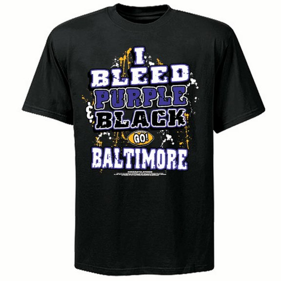 Baltimore Football "I Bleed Purple and Black - GO Baltimore" Black T-Shirt