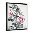 thumbnail image 2 of Designart 'Pink Vintage Lotus Flower and Monochrome Leaves' Traditional Framed Art Print, 2 of 4