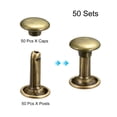 thumbnail image 3 of Unique Bargains 50 Sets Leather Rivets 8mm Double Cap Rivets 12mm Height Metal Studs Rivet, Bronze Tone, 3 of 5