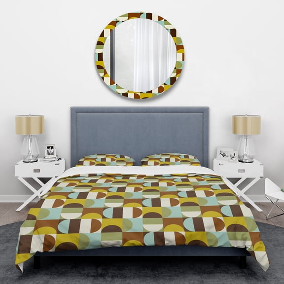 Designart 'Retro Polka Dots I' Mid-Century Modern Duvet Cover Set