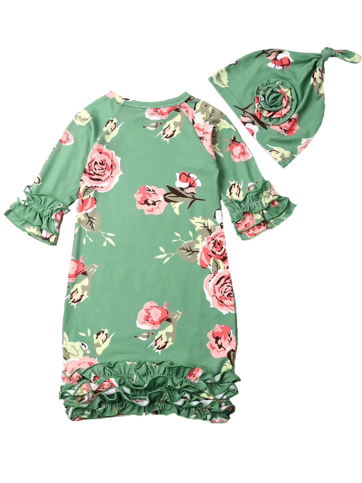 green baby sleepsuit