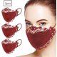 thumbnail image 1 of Mascarilla quirúrgica para mujer, lavable, de encaje negro, a prueba de viento, bufanda reutilizable, Bandana, transpirable, a prueba de polvo, tela multifuncional Adepaton LL-1380-2, 1 of 4