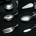 thumbnail image 6 of ReaNea 46 Piece Silverware Set Stainless Steel Titanium Silver Plating Flatware Set,Spoons Forks Cutlery Set Contains 6 Pieces Serving Set, 6 of 8