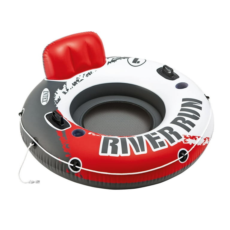 Intex River Run 1 53 Inflatable Floating Water Tube Lake Raft, Red (2 Pack)