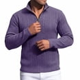 thumbnail image 5 of SBYOJLPB Men's Fashionable Solid Color Long Sleeved Stand Up Collar Half Zipper Breathable Pullover Top, 5 of 5