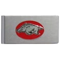 thumbnail image 1 of NCAA Siskiyou Sports Mens Arkansas Razorbacks Brushed Metal Money Clip One Size Team Color, 1 of 3