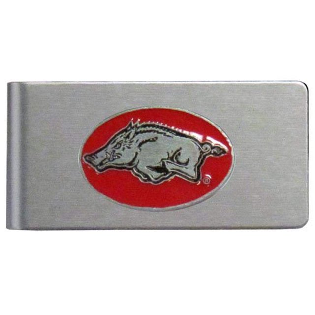 NCAA Siskiyou Sports Mens Arkansas Razorbacks Brushed Metal Money Clip One Size Team Color