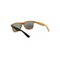 thumbnail image 4 of Mens Spectrum Color Mirror Hipster Horn Rim Woodgrain Sunglasses Black Beige Wood Teal Mirror, 4 of 4