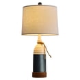 thumbnail image 3 of Oneach Retro Navy Blue Table Lamp for Living Room Bedroom 23.75" Farmhouse Nightstands Bedside Lamps Ocean Beach Style, 3 of 9