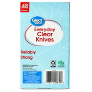 Great Value Everyday Clear Plastic Knives, 48 Count