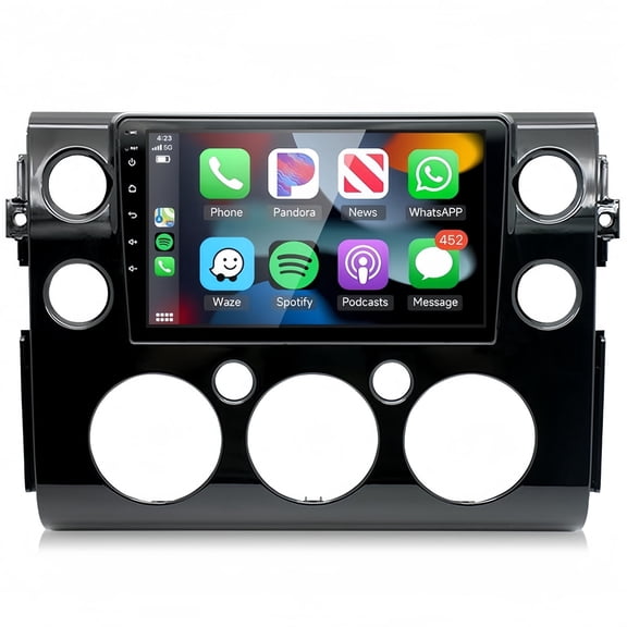Guwzn Car Stereo Radio for Toyota FJ Cruiser 2007-2013 9" Touchscreen 2 32G Vehicle GPS Navigation Wireless CarPlay Android Auto