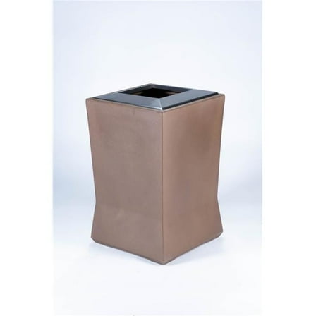 20 gal Medium Waste Container with Stainless Steel Lid, Old Bronze