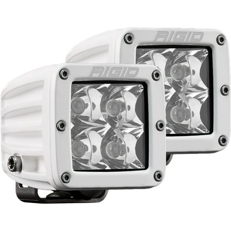 Solo Seat Rigid Mounting Rigid Industries 602213 D-Series Pro Spot Light; Surface Mount; Hybrid; 4 White LEDs; White Rectangular Housing; Set Of 2; ()