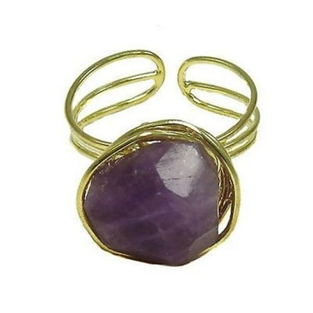 - Agate Chunk Statement Ring, Plum