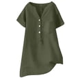 thumbnail image 2 of WCJM Plus Size Shirts for Womens Shirts Linen Blouse Summer Beach Short Sleeve V Neck Button Down Tops Casual Tunic Loose Shirt 2026, 2 of 3
