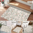 thumbnail image 5 of Entryway Rug 2'x3', Spring Floral Small Rug for Kitchen Bathroom Door Mat Indoor Entrance, Watercolor Flowers Leaves Tree Branches Beige Non-Slip Area Rugs Floor Mats Carpet Front Door Rugs, 5 of 8