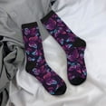 thumbnail image 5 of Vsdgher Purple Butterfly Crew Socks for Men & Women, Breathable Casual Athletic Ankle Socks, 5 of 6