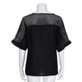 thumbnail image 5 of Giftesty Womens Plus Size Clearance Women Summer O-Neck Short Sleeve Hollow Out Solid Casual Blouse Top T-Shirt, 5 of 8