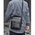 thumbnail image 6 of Bxaolu Men's Leather Crossbody Shoulder Bag - Messenger Satchel Travel Handbag, Black, 6 of 8