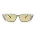 thumbnail image 2 of Womens Retro Sleek Beveled Thick Plastic Lustrous Squared Cat Eye Sunglasses All Green, 2 of 4
