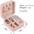 thumbnail image 2 of Jewellery Box Organiser, Travel Jewellery Box Small PU Leather Jewelry Storage Case Pink, 2 of 5