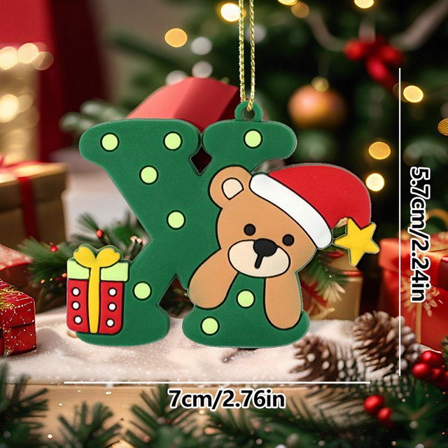 Decoraciones Del Árbol de Navidad 26 Piezas Set de Decoración Del Árbol de Navidad Incluye Mayúsculas Letras Inglesas Ornamentos Del Árbol de Navidad