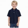 thumbnail image 3 of NIEWTR Toddler Boys Polo Shirt Lightweight Short Sleeve Polo for Running Playground and Outdoor Play（Navy,3-4 Years), 3 of 8