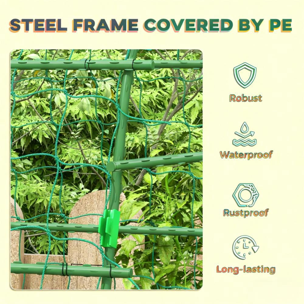 Arch Trellis, Metal Garden Trellis for Climbing Plants Outdoor, with Climbing Net