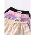 thumbnail image 4 of Fdqin Girls Shorts 4 Pcs Heart Print Athletic Kids Workout Short Beach Summer Vacation Pants Pink Purple Khaki Black 4-5 Years, 4 of 7
