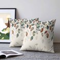 thumbnail image 2 of Pillow Covers 20x20 Set of 2, Teal Brown Botanical Throw Pillow Covers Decorative Couch Cushion Cover, Pastoral Fall Weeping Maple Leaf Microfiber Soft Square Pillowcases for Bedroom Living Room Sofa, 2 of 9