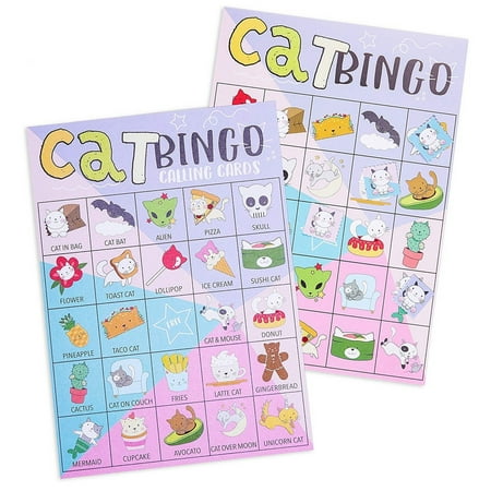 Juvale Cat Bingo Party Game For Kids and Birthday Parties, 36 Players, 7 x 5 (Best Poker Players 2019)