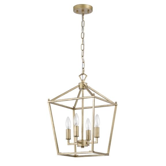 Warehouse of Tiffany Buelex 4 Light 16 inch 12 inch Satin Gold Lamp Post Lantern Style Iron Chandelier