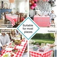 thumbnail image 6 of Red Checkered Tablecloth Square for Outdoor Picnic, Dining - Water Resistant Washable Polyester Plaid Table Cloth, 60 x 60 Inch, 6 of 6