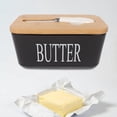 thumbnail image 1 of Contenedor de alimentos BLESIY Mantequillera Plastico Hermético Rectangular Negro, 1 of 8