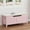 Pink, variant on Garvee Wooden Storage Bench with Cushion, Entryway Seat with 2 Safety Hinges, Hidden Storage Chest for Bedroom, Living Room, Hallway, Supports 220 lbs, Pink