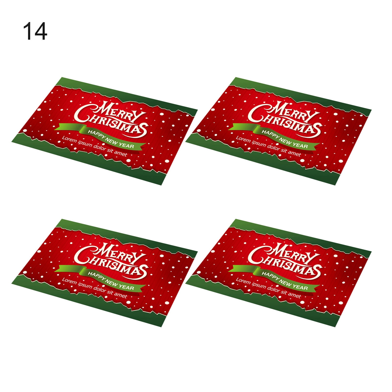 4Pcs Christmas Placemat Waterproof Decorative PVC Eyecatching Xmas
