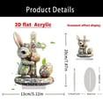 thumbnail image 3 of Binwennn Table Top Sculpture Daycare Ornament Easter Rabbit 2D Acrylic Decoration Spring Home Decoration For Festive, 3 of 8