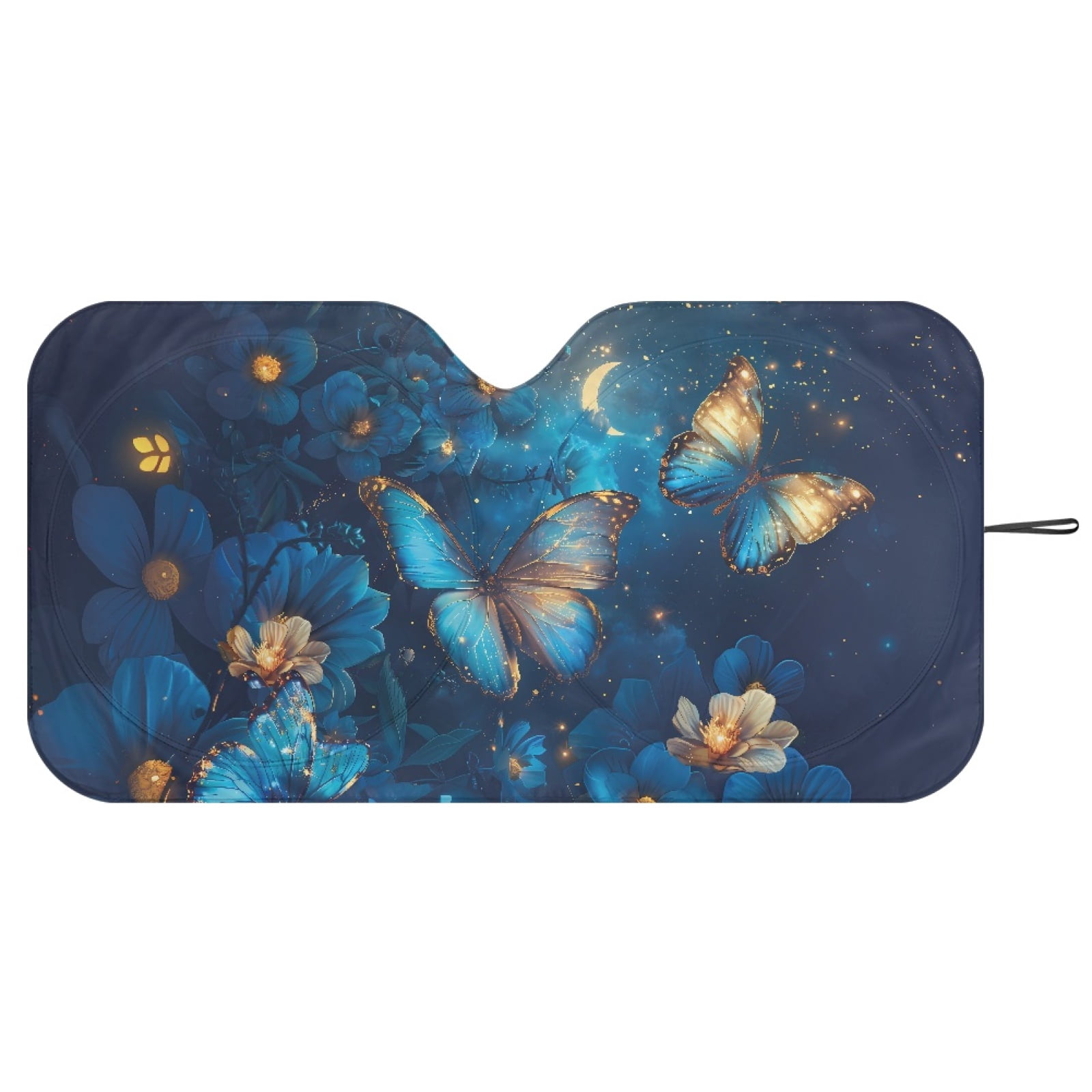 Jeiento Blue Butterfly Automotive Windshield Sunshades Easy to Install Folding Car Sun Shade for Front Window Sun Shade for UV Protection Car Interior Accessories for Sun Heat