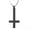 Black, variant on Inverted Cross Pendant Necklace for Men Women Stainless Steel Pendant Curb Chain-Silver