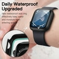 thumbnail image 3 of JETech Waterproof Case with Screen Protector for Apple Watch Series 9 8 7 45mm, Built-in Tempered Glass Film Hard PC Bumper Full Protective Cover, 2 Pack (Black), 3 of 6