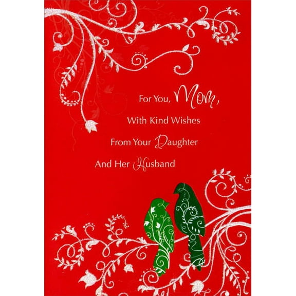 Designer Greetings Lovebirds on White Branch: Mom Mother's Day Card