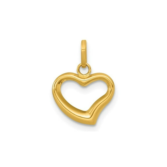 Gem & Harmony 14K Yellow Gold Polished Open Heart Charm Pendant (NO Chain) for Women