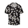 thumbnail image 3 of Cauagu Daisies Flowers Men's Short Sleeve Button Down Hawaiian Shirt for Men Bowling Shirts Casual Summer Beach Shirt,Medium, 3 of 6