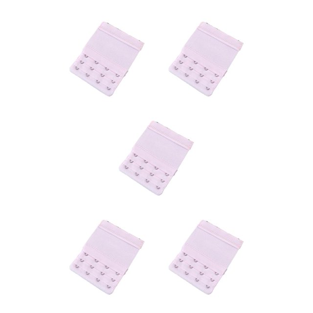 Wweixi Extension Strap Bra Extender Breathable 3 Rows 3 Hook Women Accessories Adjustable Lengthened Band Lingerie Intimates pink 5Set