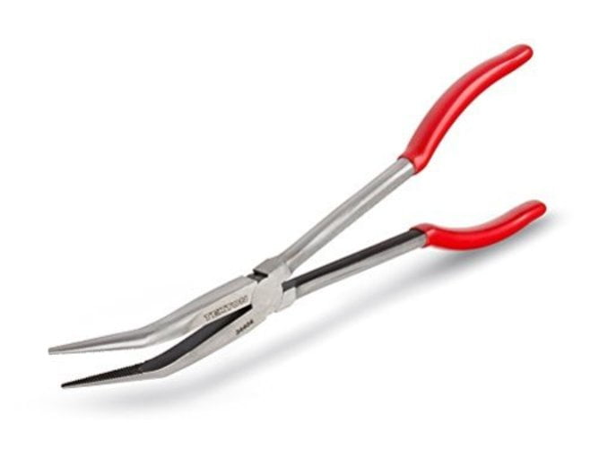 TEKTON 34404 11-Inch Long Reach 45-Degree Bent Long Nose Pliers Multi-Colored by TEKTON