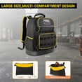 thumbnail image 7 of Tool Backpack,GOCHIFIX Heavy Duty Tool Bag with Hard Bottom,Laptop Compartment and Multiple Pockets,Black, 7 of 7