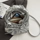 thumbnail image 2 of Bolso Mano para Mujer Con Correa Ajustable Lazo Cuero PU (Plata), 2 of 9