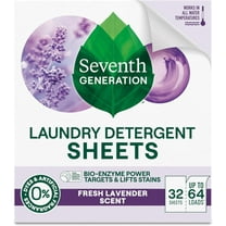 Laundry Detergent Sheets, Up to 64 Loads, Fresh Lavender Scent, Removes Tough Stains, 0% Dyes and Artificial Fragrances, Safer for your family
