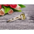 thumbnail image 4 of Champagne Moissanite Diamond Engagement Ring-Solid 10k Rose Gold 1.80 Carat 7mm Princess Cut Art Deco Design, 4 of 5