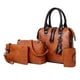 thumbnail image 2 of Bolso de Mano de Moda para Mujer, Bolsos de Cuero PU + Bolso de Hombro + Monedero + Tarjetero, Cumpleaños de Nad para Mujer Marrón Soledad Monedero del bolso de las mujeres, 2 of 10